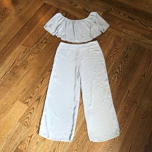 Gray/Blue Two Piece Sheer Set